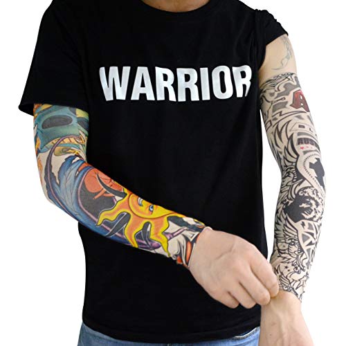 3 Pares De Tatuaje Falso Mangas del Brazo, Arts Fake Slip on Arm Fundas De Protección Solar, Body Art Medias Protector, Unisex Estirable Accesorios De Cosplay - Diseños Tribales, Tigre, Dragón,D