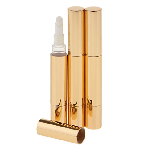 3 Piezas De Bálsamo Labial Vacío Punta De Pincel Twist Pen Eyelash Growth Oil Liquid Tube 5ml - Oro
