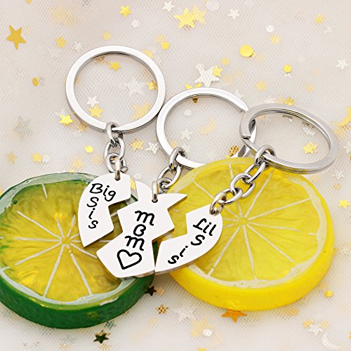 3 unids Madre Hija Llavero Mamá Gran Hermana Pequeña Amor Corazón Roto Colgante de Regalo para la Familia