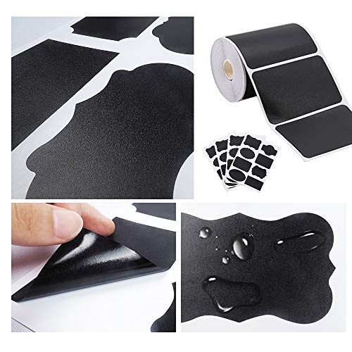 300 etiquetas de pizarra, impermeables, reutilizables, etiquetas de pizarra, etiquetas de alimentos, etiquetas para tarros,ideas de almacenamiento de cocina (rectangular/forma irregular)