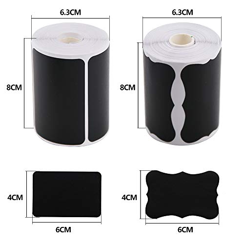 300 etiquetas de pizarra, impermeables, reutilizables, etiquetas de pizarra, etiquetas de alimentos, etiquetas para tarros,ideas de almacenamiento de cocina (rectangular/forma irregular)