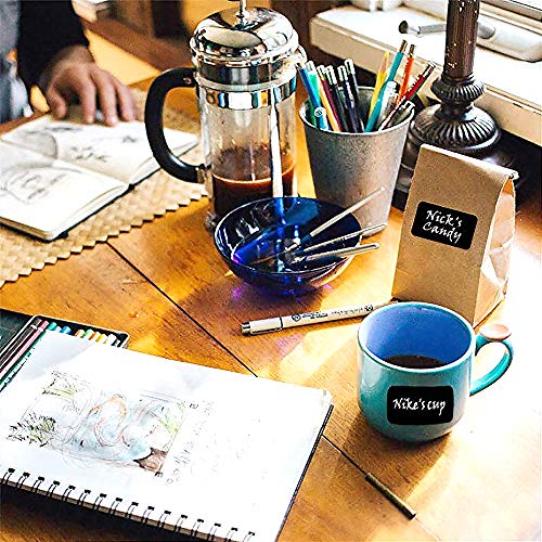 300 etiquetas de pizarra, impermeables, reutilizables, etiquetas de pizarra, etiquetas de alimentos, etiquetas para tarros,ideas de almacenamiento de cocina (rectangular/forma irregular)