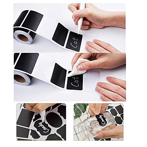 300 etiquetas de pizarra, impermeables, reutilizables, etiquetas de pizarra, etiquetas de alimentos, etiquetas para tarros,ideas de almacenamiento de cocina (rectangular/forma irregular)