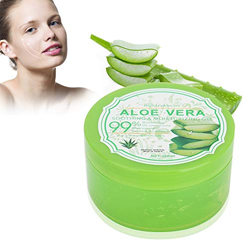 300g Organic Aloe Vera Gel - Hidratante para rostro y cuerpo, Hidrata la piel dañada, Ideal para pieles secas y estresadas y quemaduras solares, Acné