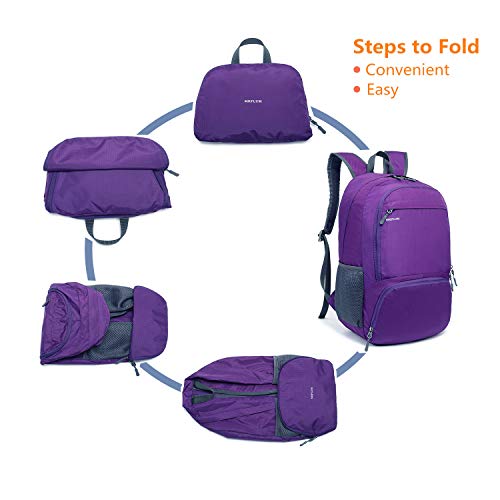 30L ligero Packable mochila, mrplum Unisex Durable resistente al agua práctico mochila para viajes y deportes al aire libre (Púrpura)