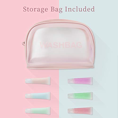 30PCS de Tubos de Brillo Labial de 10 ml, 15 ml, Tubos cosméticos vacíos rellenables,Base de Brillo Labial Bricolaje con Bolsa de Almacenamiento para Maquillaje con jeringa de plástico de 10 ml.