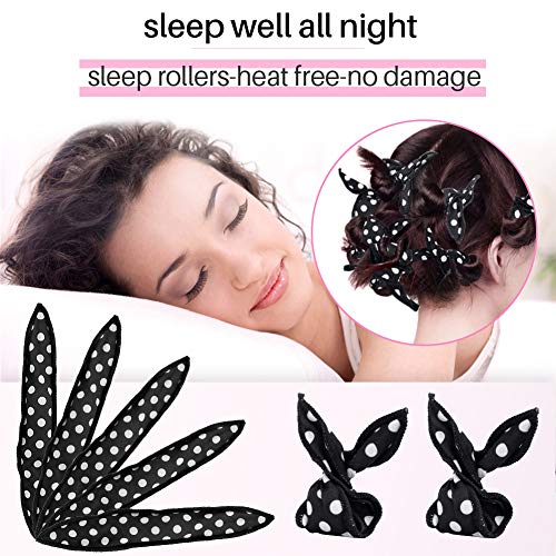 30pcs Flexible Espuma de rulos de esponja, Sin calor Rizadores cabello Almohada mágica Rodillos suaves Cuidado del cabello Herramientas bricolaje para peinar cómodas dormir