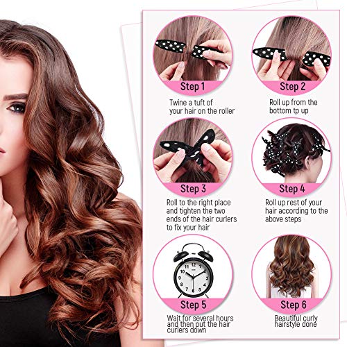 30pcs Flexible Espuma de rulos de esponja, Sin calor Rizadores cabello Almohada mágica Rodillos suaves Cuidado del cabello Herramientas bricolaje para peinar cómodas dormir