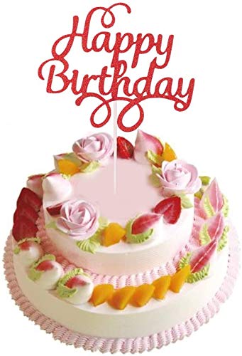 30Piezas Feliz cumpleaños, Torta, Topper Papel Dorado Cupcake Topper de Pastel versátil y Duradero Suministros de Fiesta de cumpleaños Decoraciones- 6 Colores