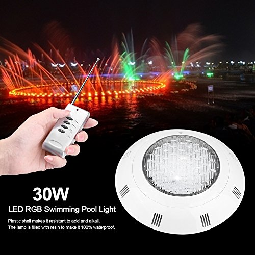 30W Bombilla LED Sumergible Iluminación de Piscinas 300 LED, Luz LED Piscina con Control Remoto, Submersible Luz con Mando a Distancia Cambio de Color RGB LED Luz Sumergible