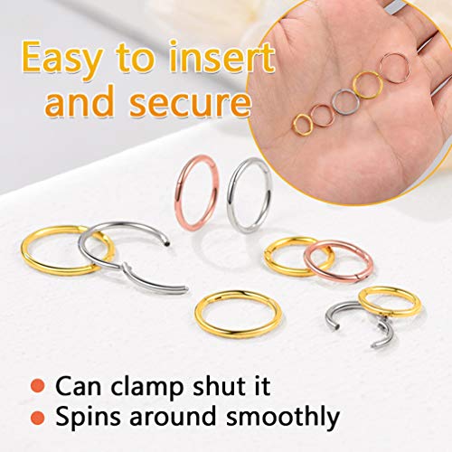 316L Acero Inoxidable Piercing Nariz Anillo Aros Cartilago Septum Labio Helix Tragus Ceja Piercing Oreja Piercing