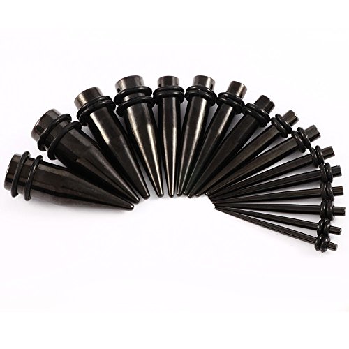 36 Piezas Dilatador Acero Quirurgico Set 1.6-10mm-Huacan Dilatación de Oreja Túnel