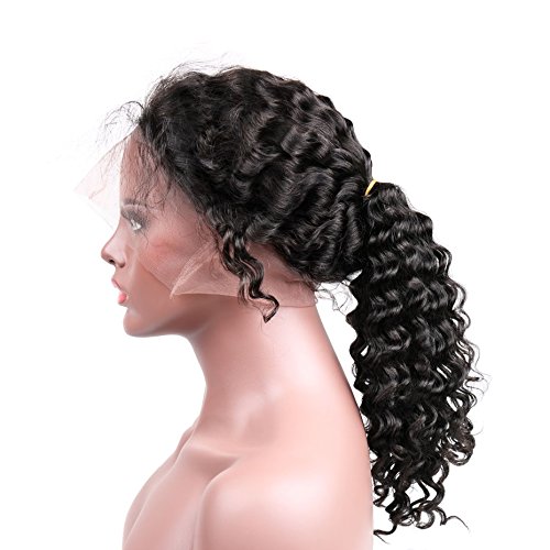 360 Cierre Frontal Con Bebé De Pelo Rizado De La Onda Profunda Pre - Desplumados, Free Parte Real Brasileño Virgen Pelo Sin Transformar Paquetes En Primer 12 Pulgadas