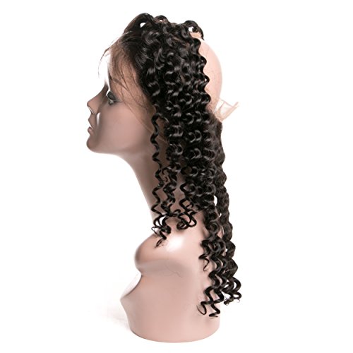 360 Cierre Frontal Con Bebé De Pelo Rizado De La Onda Profunda Pre - Desplumados, Free Parte Real Brasileño Virgen Pelo Sin Transformar Paquetes En Primer 12 Pulgadas