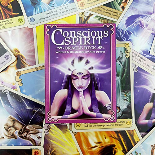 36pcs Conscious Spirit Oracle Cards Orientación Adivinación Fate Tarot Deck Juegos de Mesa Cartas de Tarot en inglés para Mujeres Juegos de Fiesta