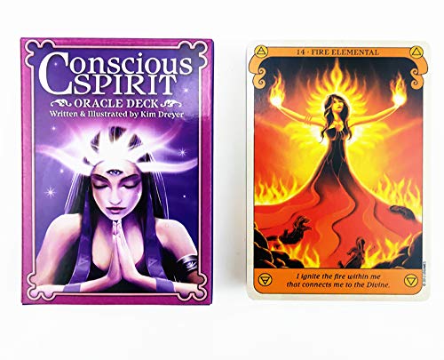 36pcs Conscious Spirit Oracle Cards Orientación Adivinación Fate Tarot Deck Juegos de Mesa Cartas de Tarot en inglés para Mujeres Juegos de Fiesta