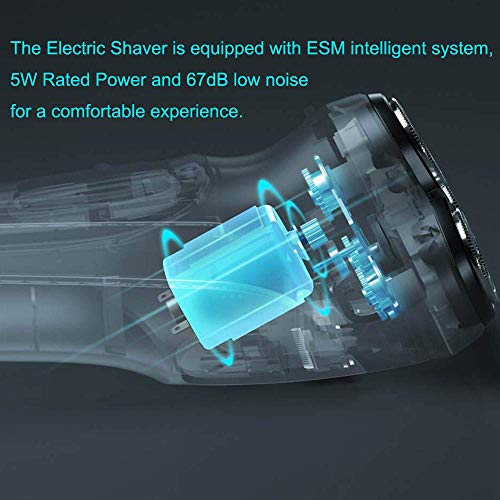 3D Afeitadora Eléctrica, Hombres Tipo-C USB Máquina de Barba de Afeitar Rotativa Recargable con Sistema de Protección para La Piel para Barbas Largas