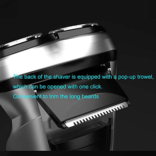 3D Afeitadora Eléctrica, Hombres Tipo-C USB Máquina de Barba de Afeitar Rotativa Recargable con Sistema de Protección para La Piel para Barbas Largas
