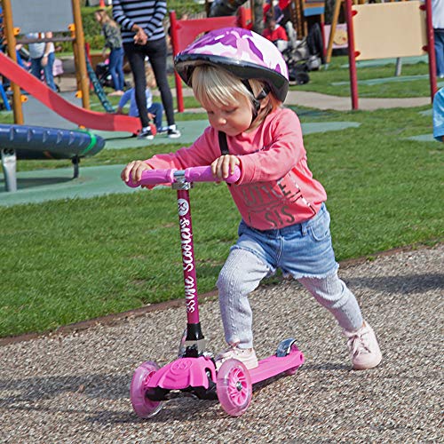 3StyleScooters® RGS-1 Patinete Scooter Tres Ruedas para Niños Pequeños Niños de 3 Años o Más con Luces LED en Las Ruedas, Diseño Plegable, Manillar Ajustable (Rosa)