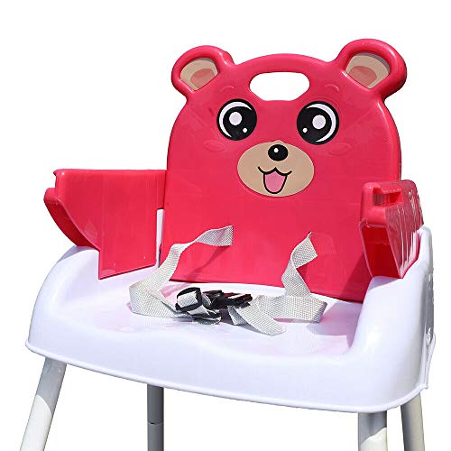 4 en 1 Trona para Bebés Niños Portatil silla alta ajustable con bandeja para Comer Seguro,Combinación de Mesa y Asiento,Rosa