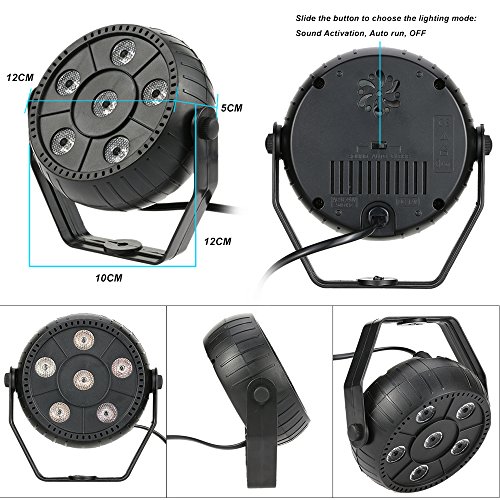 4 Pack 6 LED Mini Estadio de Luz PAR LED 3 en 1 activada la mezcla de sonido Efecto de iluminación RGB Wash disco del partido de la igualdad del LED de la lámpara hasta de luz DJ Etapa de iluminación
