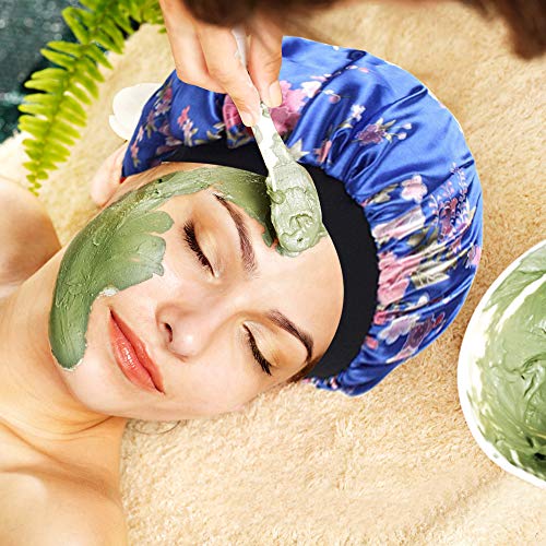 4 Pack de Gorro de Dormir de Satén Suave Gorra Ancha Salon Bonnet Noche de Seda Sombrero Sombrero de Pérdida de Cabello Para Mujeres, 4 Estilos