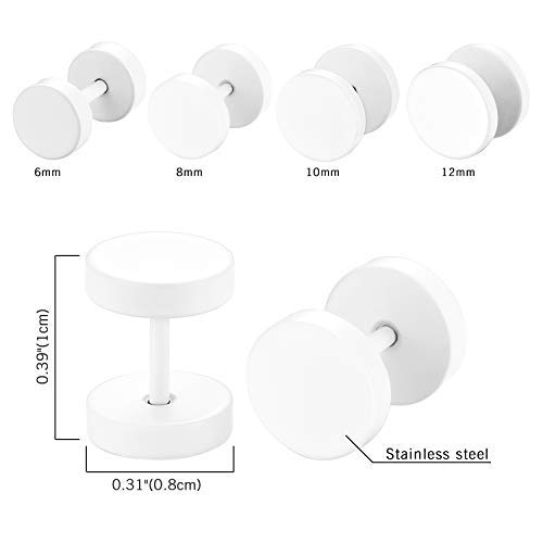 4 Pares de Pendientes Mujer Hombre Acero Inoxidable Aretes Piercing de Oreja para Oreja Forma Mancuerna Clásico Simple Delegado