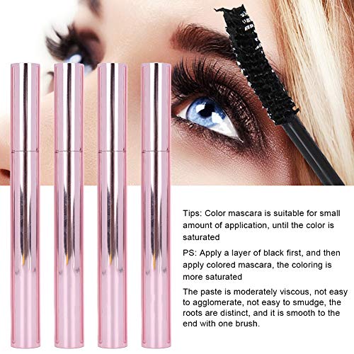 4 Piezas De 4 Colores, Paquete De Variedad De Rímel Delineador De Ojos, Rímel De Color Impermeable, Rímel De Larga Duración Encantador Para Pestañas, Crema, Herramienta De Maquillaje