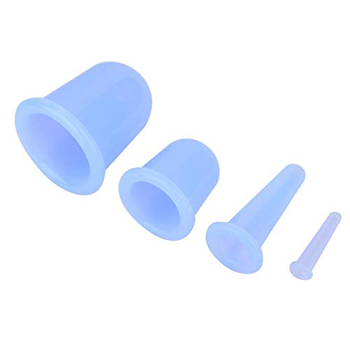 4 piezas ventosa masajeador facial con ventosas para celulitis masaje corporal ventosas terapia lifting facial tratamiento reafirmante tratamiento de terapia(Azul)