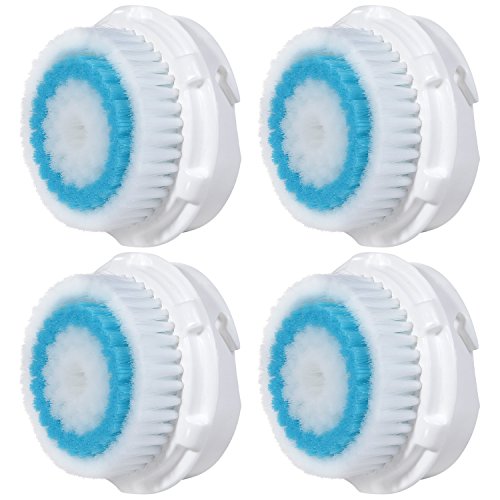 4 x cabezas de cepillo E-Cron®. Cabezal de cepillo compatible para la limpieza facial con poros profundos de Clarisonic (Deep Pore).