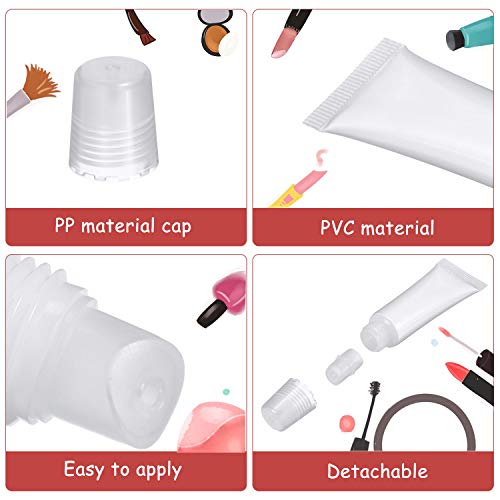 40 Botella de Brillo de Labios Recargable Contenedor de Tubo de Brillo Labial Vacío de 2,5 ml con Varitas e Inserto de Goma y Mini Envase Transparente de Bálsamo Labial Recargable de 10 ml