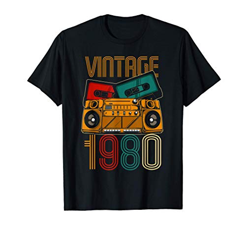 40 Cumpleaños Hombre Mujer 40 Años Vintage 1980 Camiseta