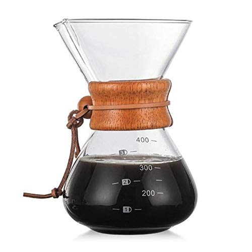 400ml 600ml 800ml cafetera de vidrio resistente cafetera cafetera espresso con olla de filtro de acero inoxidable - Pack: 400ml