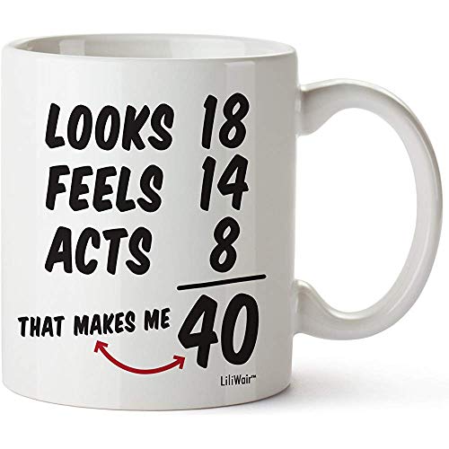 40.o Regalos de cumpleaños para mujeres Cuarenta años Hombres Tazas de regalo Feliz Divertido 40 Hombres Mujeres Amigo 1979 Taza masculina Ideas únicas 79