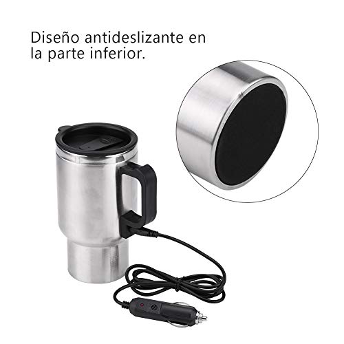 450 ml 12V Acero inoxidable Coche eléctrico Taza Viaje Calentador eléctrico Termo Enchufe Hervidores Hervidor Coche Taza de café Calentador con adaptador