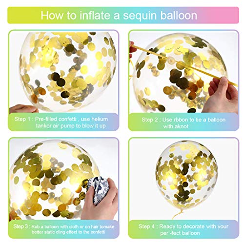 4er Cumpleaños Globos, Decoración de Cumpleaños 4 en Rosado, Cumpleaños 4 Año, Feliz Cumpleaños Decoración Globos 4 Años, Globos de Confeti y Aluminio para Niñas