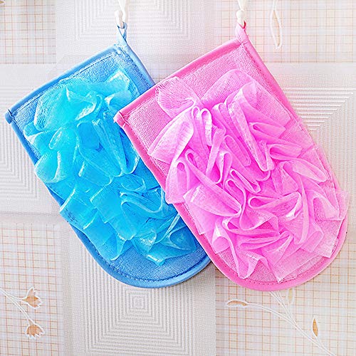 4Pcs Guantes exfoliantes de doble cara Guantes de baño, guantes de ducha para el cuerpo, para la cara del cuerpo Exfoliante de manopla para una limpieza profunda y una piel de aspecto saludable