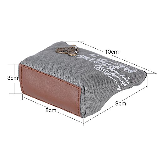 4pcs Mini Monedero Pequeño Cartera Bolsa de Tela Lino Arpillera para Moneda Efectivo Tarjeta Llaves (4 estilos 10x3x8cm)