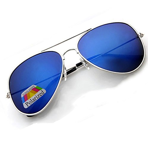4sold Gafas de sol polarizadas de estilo para niño en muchos colores, gafas de sol infantiles unisex estilo Silver Frame Silver Polarized Mirror (silver)