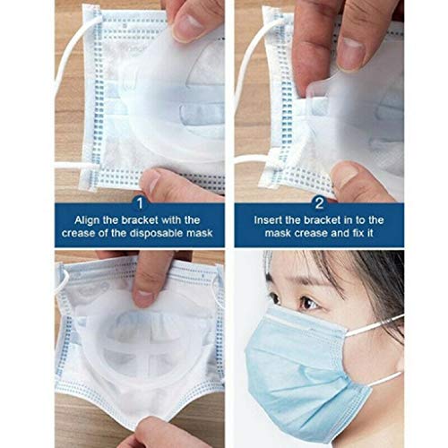 5-20PCS Soporte de máscara 3D, más espacio para una respiración cómoda Lavable reutilizable, aumentar el espacio de respiración Ayuda a respirar suavemente (5)