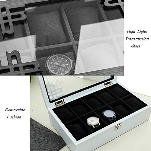5 Caja de reloj de madera wellery Display rabia ase lass Tapa bandeja pulsera con cierre de metal KLE y 6 Eliminación S DDLS (Color : 2)
