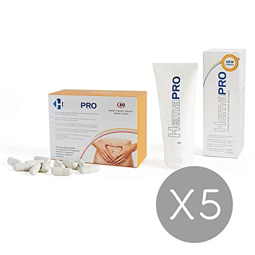 5 Hemapro Pills + 5 Hemapro Cream: Pastillas y Crema para prevenir y aliviar hemorroides