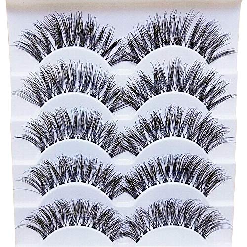 5 pares de pestañas postizas naturales, pestañas postizas para mujer, maquillaje elegante hecho a mano, 5 pares de pestañas postizas naturales largas, extensiones exquisitas