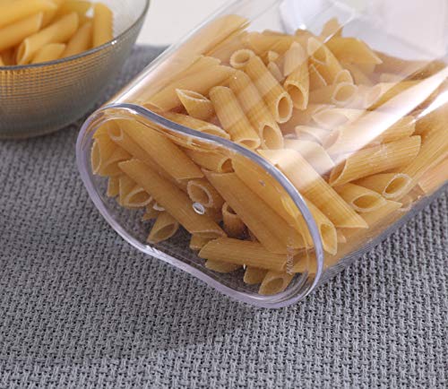 5 Pieza Jarras de Almacenamiento de Plástico con Cierre Acrílico Juego de Envases con Tapa Hermética, Azúcar, Té, Café, Bocadillos, etc 1440ml, 960ml, 720ml, 480ml, 300ml