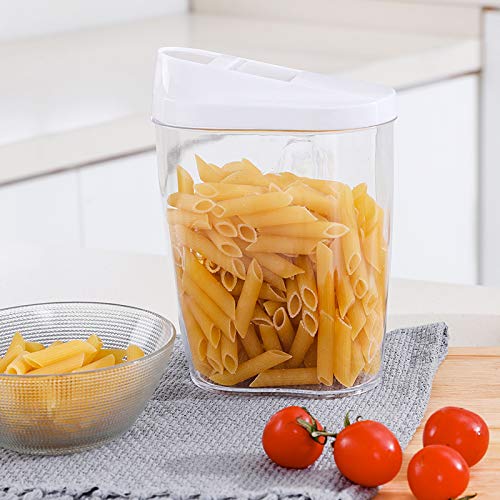 5 Pieza Jarras de Almacenamiento de Plástico con Cierre Acrílico Juego de Envases con Tapa Hermética, Azúcar, Té, Café, Bocadillos, etc 1440ml, 960ml, 720ml, 480ml, 300ml