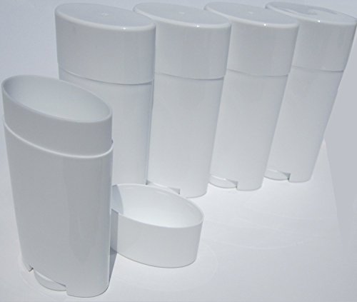 5 recipientes vacíos de plástico de 15 ml con tapa, color blanco, para desodorante, bálsamo labial, etc.