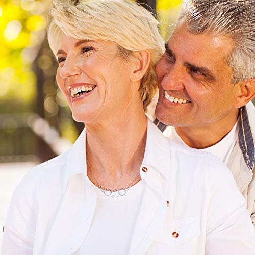 50 cumpleaños regalos para mujeres, collar de cinco círculos de plata de ley para ella, 5 anillos para 5 décadas joyería regalo ideas