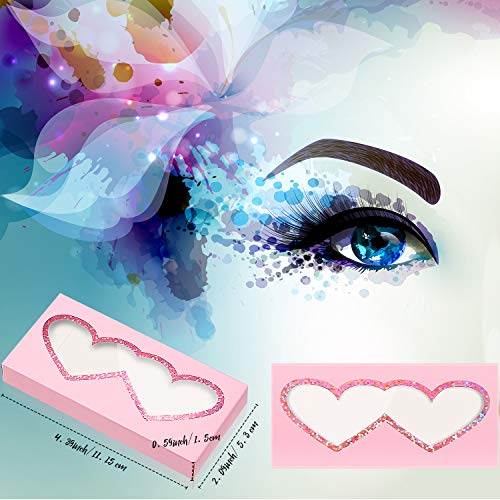 50 Embalajes de Pestañas Vacías Caja de Almacenamiento de Pestañas Postizas Funda Contenedor Estuche de Papel de Pestañas Vacía Suave (Rosa)