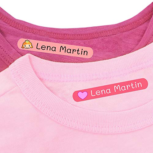 50 Etiquetas Termoadhesivas Personalizadas, de 6 x 1 cms, para marcar la ropa. Color Blanco (Para Planchar)