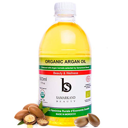 500 ml Aceite de Argán BIO 100% Puro Primera Presión en Frío para Pelo y Piel - El Original de Marruecos